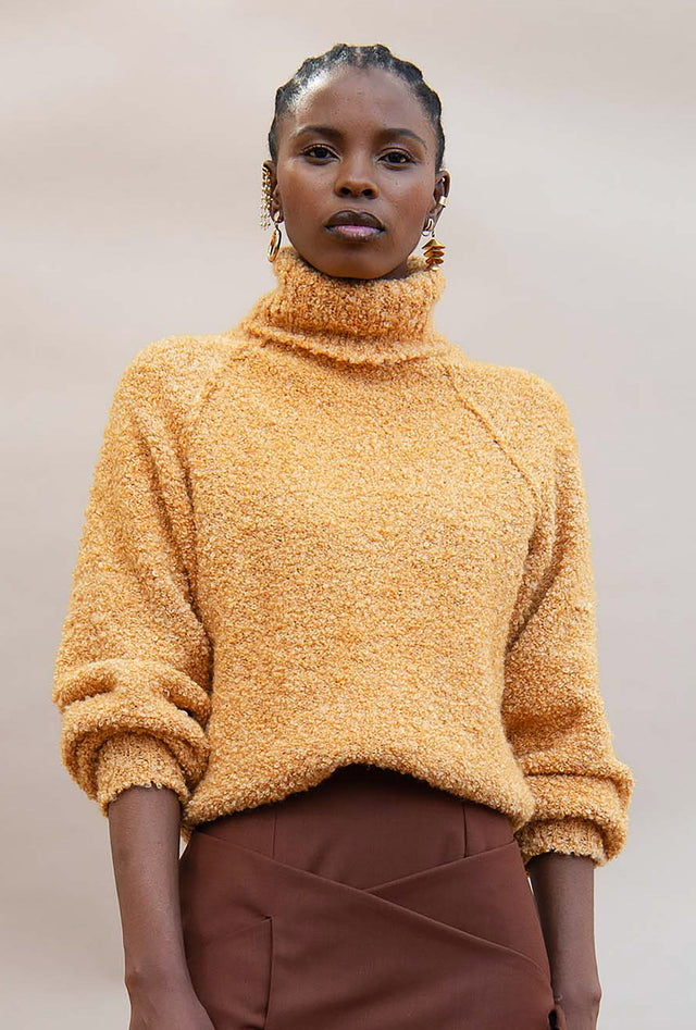 Shop MmusoMaxwell Melange Boucle Turtle Neck at The Folklore